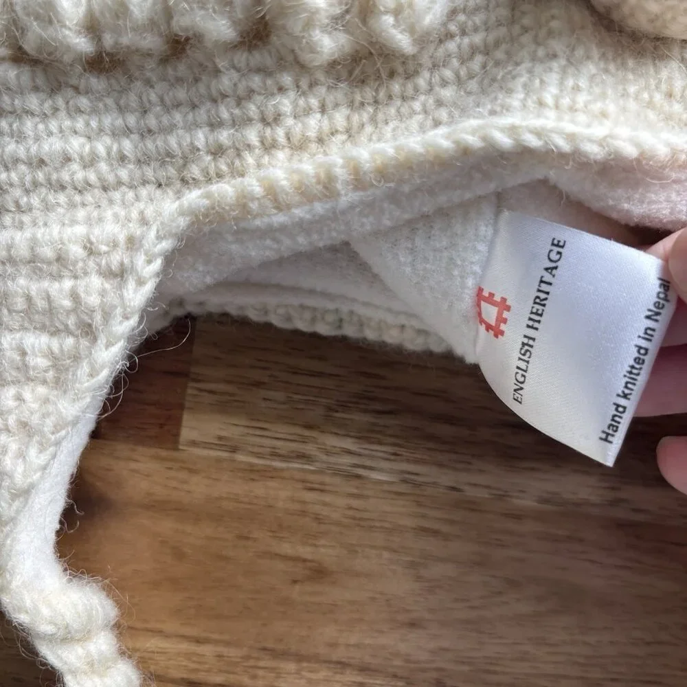 English Heritage Knit Wool Beanie Hat Alpaca Llama? Toddler 2-4 Yrs Outdoor Play